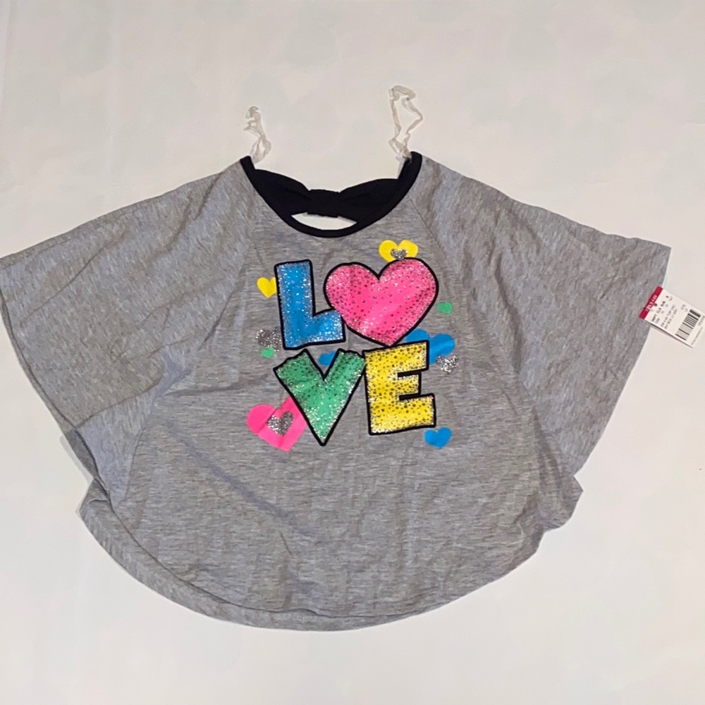 BNWT Extremely Me Girls Short-Sleeve Batwing Top